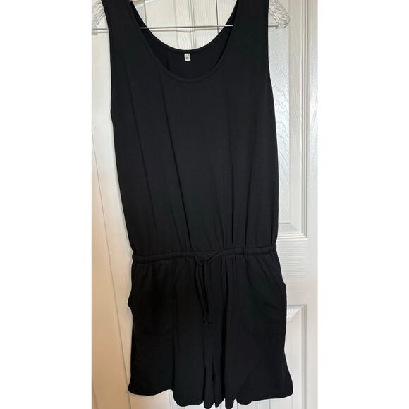 Romper Sleeveless size xl  women one piece w/ pockets black - Picture 1 of 8